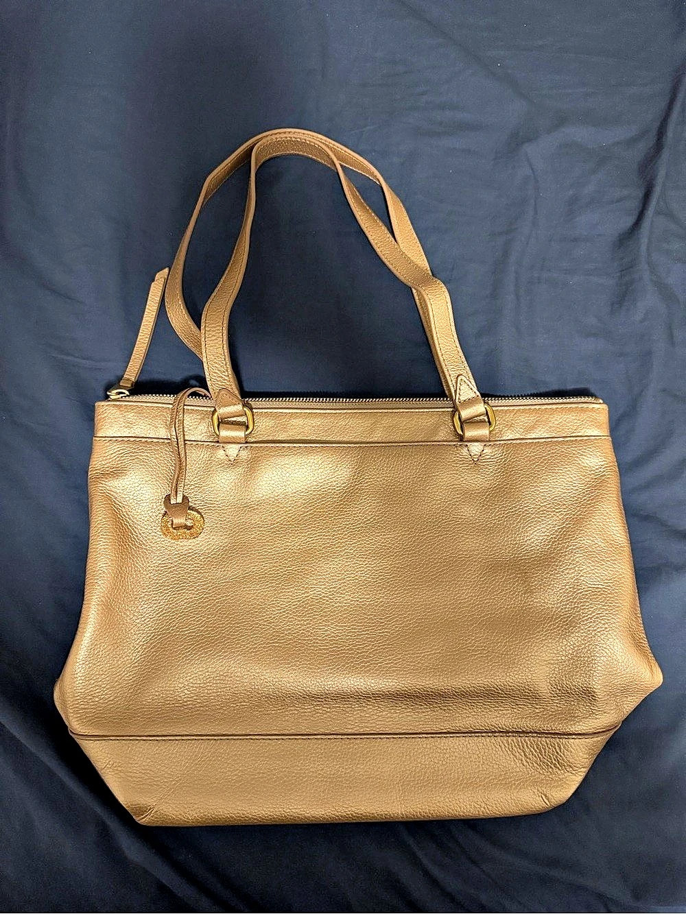 Fossil Issue 1954 Leather Tote in Gold 14” by 11” by 6”